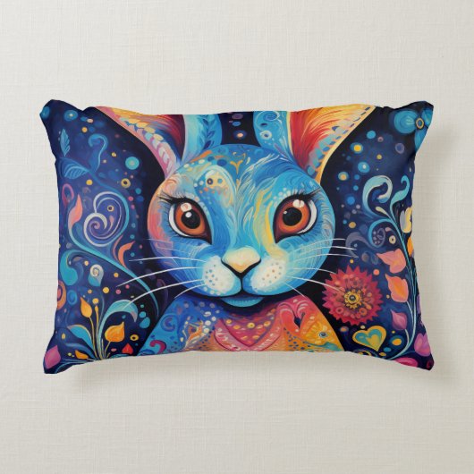 Coussins Décoratifs Dotty Delft : Bunny Doodle Rainbow (Devant)
