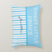 Coussins Décoratifs Doux Petit Prince Rayures Blanches et Bleues Nom (Devant(Vertical))