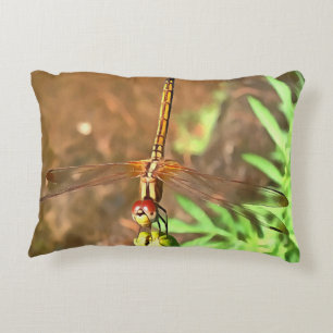 Coussins Décoratifs Dragonfly Artistique Reposant Sur Une Tête De Fleu