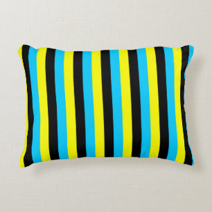 Coussins Décoratifs drapeau bahamas bandes pays motif bleu jaune b