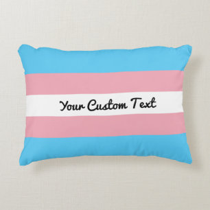 Coussins Décoratifs Drapeau de fierté transgenre avec texte personnali