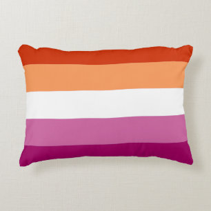 Coussins Décoratifs Drapeau de la fierté lesbienne (5 bandes)