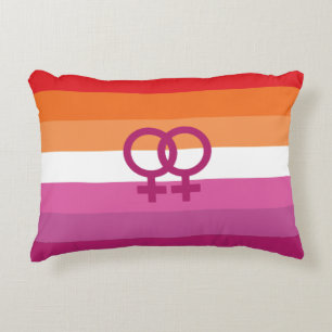 Coussins Décoratifs Drapeau de la fierté lesbienne WLW
