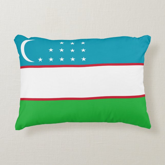 Coussins Décoratifs Drapeau de l'Ouzbékistan (Devant)