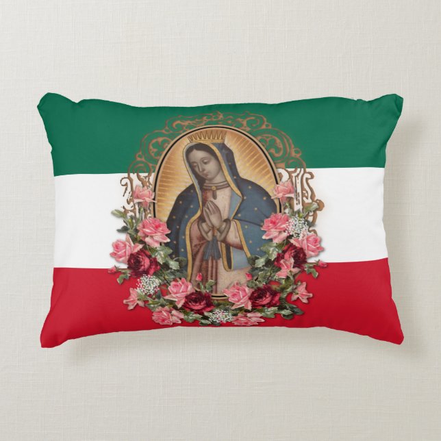 Coussins Décoratifs Drapeau mexicain de la dame espagnole de Guadalupe (Devant)