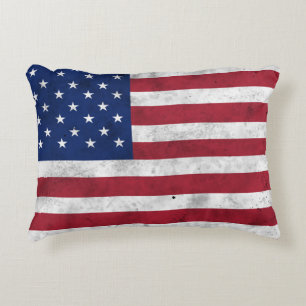 Coussins Décoratifs Drapeau USA vintage rouge blanc bleu patriotique a