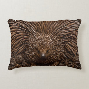 Coussins Décoratifs Echidna australienne sculptée en bois