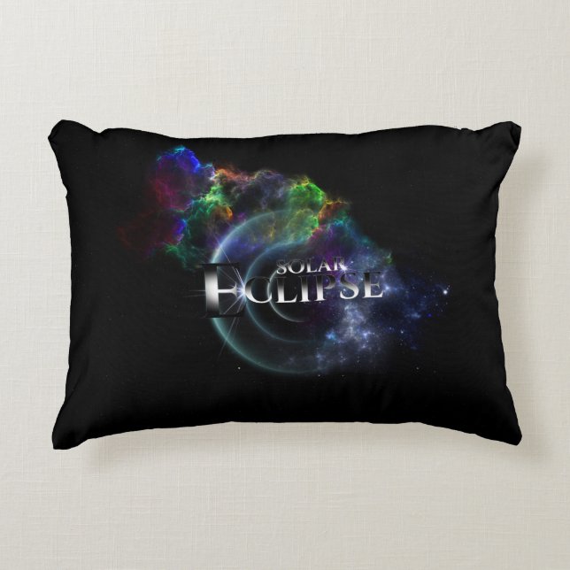 Coussins Décoratifs Éclipse solaire Espace Art Fractal (Devant)