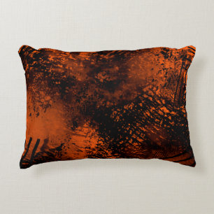 Coussins Décoratifs Effet Paint Splatter orange et noir