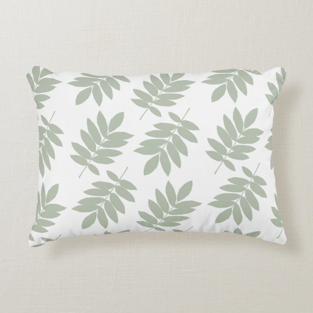 Coussins Décoratifs Elder Leaf Big Pattern 2Way Green+White (Devant)