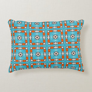 Coussins Décoratifs Elégance moderne Bleu Orange Blanc Azulejos Carrel