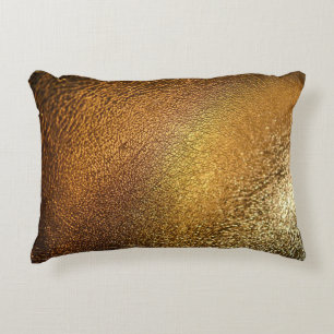 Coussins Décoratifs Elégant Golden Glossy Leather Texture