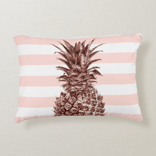 Coussins Décoratifs Élégant joli rose d'ananas et de bande rose