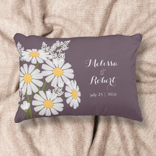 Coussins Décoratifs Élégant Mariage de marguerites blanches florales