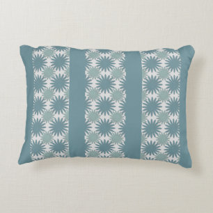 Coussins Décoratifs Élégant Moderne Vert Bleu Gris Fleurs Rayures