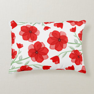 Coussins Décoratifs Elégant motif floral de pavot rouge Aquarelle