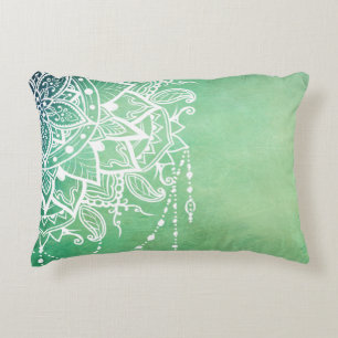 Coussins Décoratifs Elégant Ornate Zen Mandala Rosette Tons verts