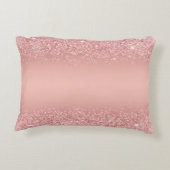 Coussins Décoratifs Élégant Rose Gold Luxe Shimmer Monogramme (Dos)