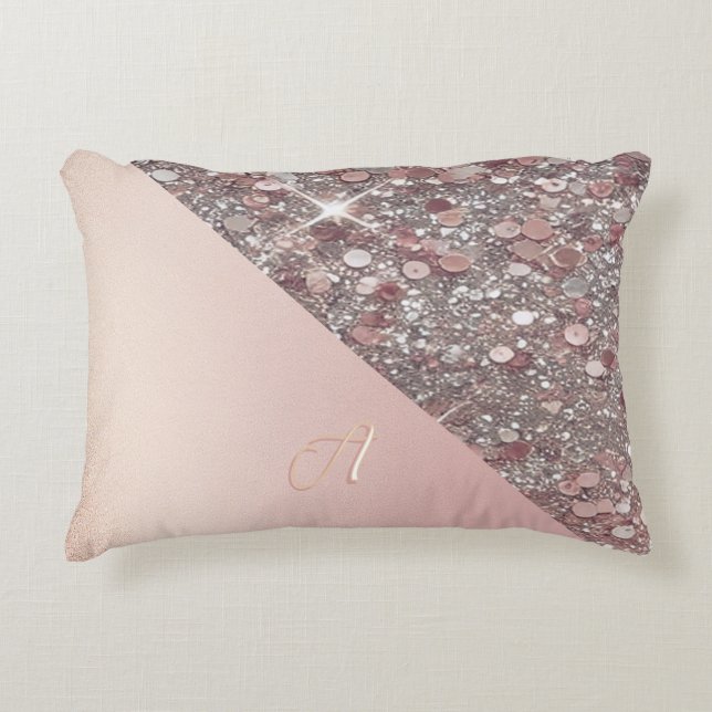 Coussins Décoratifs Elegant Rose Gold Monogram (Devant)