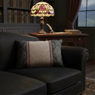 Coussins Décoratifs Élégant Vintage floral rose et gris Damas