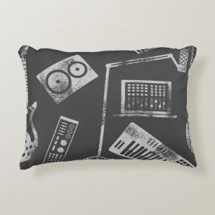 Coussins Décoratifs Éléments musicaux : vintage arrière - plan sans so