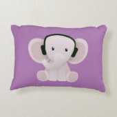 Coussins Décoratifs Elephant aime la musique (Dos)