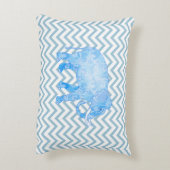 Coussins Décoratifs Eléphant bleu à motif Chevron (Dos(Vertical))
