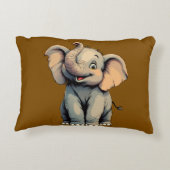 Coussins Décoratifs Éléphant de bébé adorable (Dos)