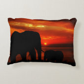 Coussins Décoratifs Éléphants au coucher du soleil (Dos)