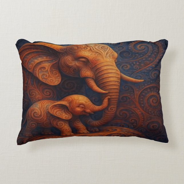 Coussins Décoratifs Éléphants Douces (Devant)