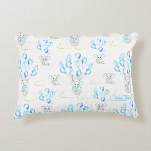 Coussins Décoratifs Eléphants mignons Ballons & Nuages Baby Boy Motif