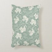 Coussins Décoratifs Eléphants riants mignons en Crème et Vert Sage (Devant(Vertical))