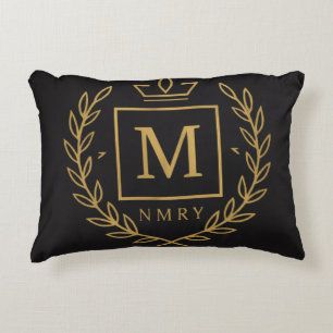 Coussins Décoratifs "Emblème Royal NMKY – Monogramme M Dessin de Crête