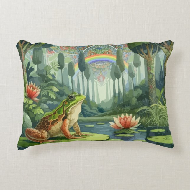 Coussins Décoratifs Enchanter William Morris Frog dans une forêt (Devant)