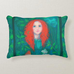 Coussins Décoratifs Enfant de la forêt, imaginaire art gingembre fille
