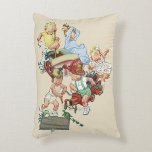 Coussins Décoratifs Enfants Vintage Tout-petits Jouant avec des Camion