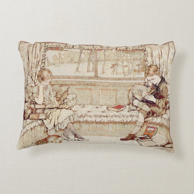 Coussins Décoratifs Enfants vintages lecture (Dos)