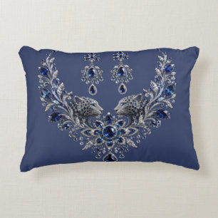 Coussins Décoratifs Ensemble de bijoux en cristal de tigre argent bleu