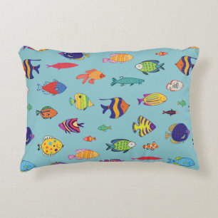 Coussins Décoratifs Ensemble de poissons tropicaux. motif transparent