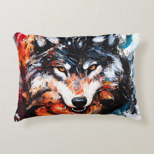 Coussins Décoratifs Esprit de loup sauvage abstrait