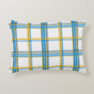 Coussins Décoratifs Esthétique carreaux bleu jaune vif