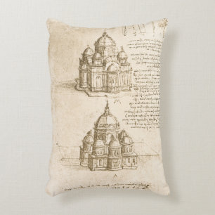 Coussins Décoratifs Étude de la cathédrale architecturale de Léonard d
