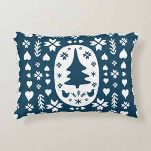 Coussins Décoratifs Europe Joyeux Noël folk doodart avec feu