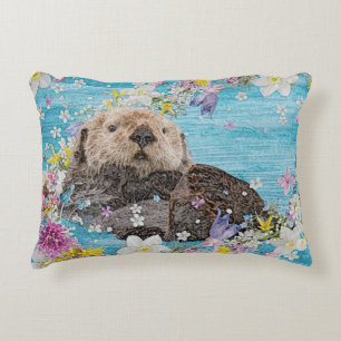 Coussins Décoratifs Fairytale Otter dans la rivière des Fleurs