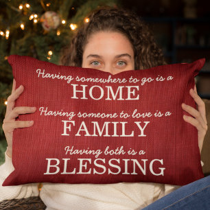 Coussins Décoratifs Famille de typographie motivationnelle Citation