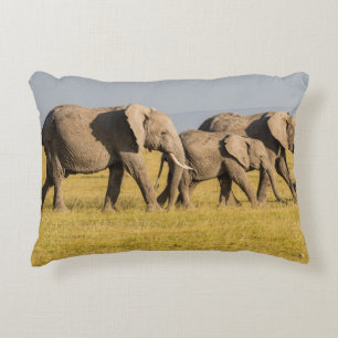 Coussins Décoratifs Famille d'éléphants en marche