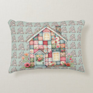 Coussins Décoratifs Fausse Maison Florale Cottagecore Patchwork