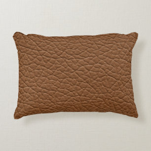 Coussins Décoratifs Faux cuir teintes brun clair texture majeure. abs