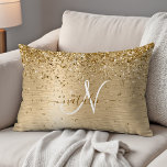 Coussins Décoratifs Faux Gold brossé Parties scintillant métallique Im<br><div class="desc">Personnalisez facilement ce design coussin à l'accent chic et branché avec une jolie parties scintillant dorée brillante sur un arrière - plan métallique brossé à l'or.</div>
