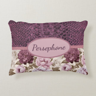 Coussins Décoratifs Faux prune snakeskin floral